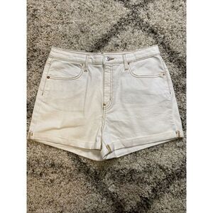 Wild Fable Highest‎ Rise Mom Shorts Size 12/31R White Denim Cuffed 100% Cotton